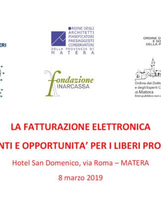 Fatturazione elettronica, formazione congiunta degli ordini professionali della provincia di Matera